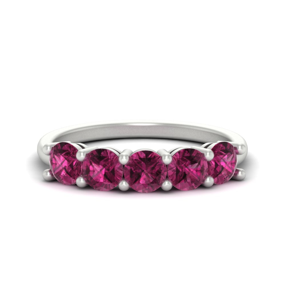 round-cut-5-stone-pink-sapphire-wedding-ring-2-carat-in-white-gold-FDENS141ROBGSADRPI-2.00CT-NL-WG