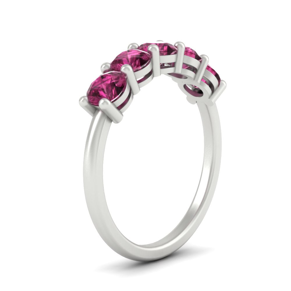 round-cut-5-stone-pink-sapphire-wedding-ring-2-carat-in-white-gold-FDENS141ROBGSADRPIANGLE2-2.00CT-NL-WG