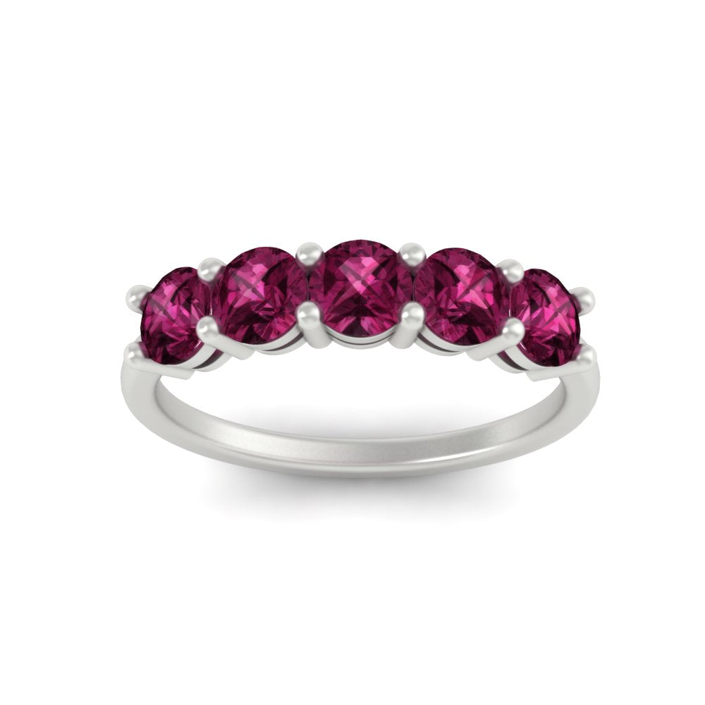 round-cut-5-stone-pink-sapphire-wedding-ring-2-carat-in-white-gold-FDENS141ROBGSADRPIANGLE5-2.00CT-NL-WG