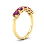 Load image into Gallery viewer, round-cut-5-stone-pink-sapphire-wedding-ring-2-carat-in-yellow-gold-FDENS141ROBGSADRPIANGLE2-2.00CT-NL-YG
