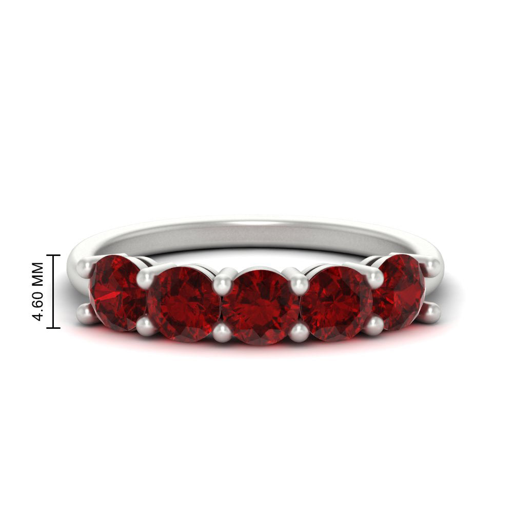 round-cut-5-stone-ruby-wedding-ring-2-carat-in-white-gold-FDENS141ROBGRUDR-2.00CT-NL-WG-HW