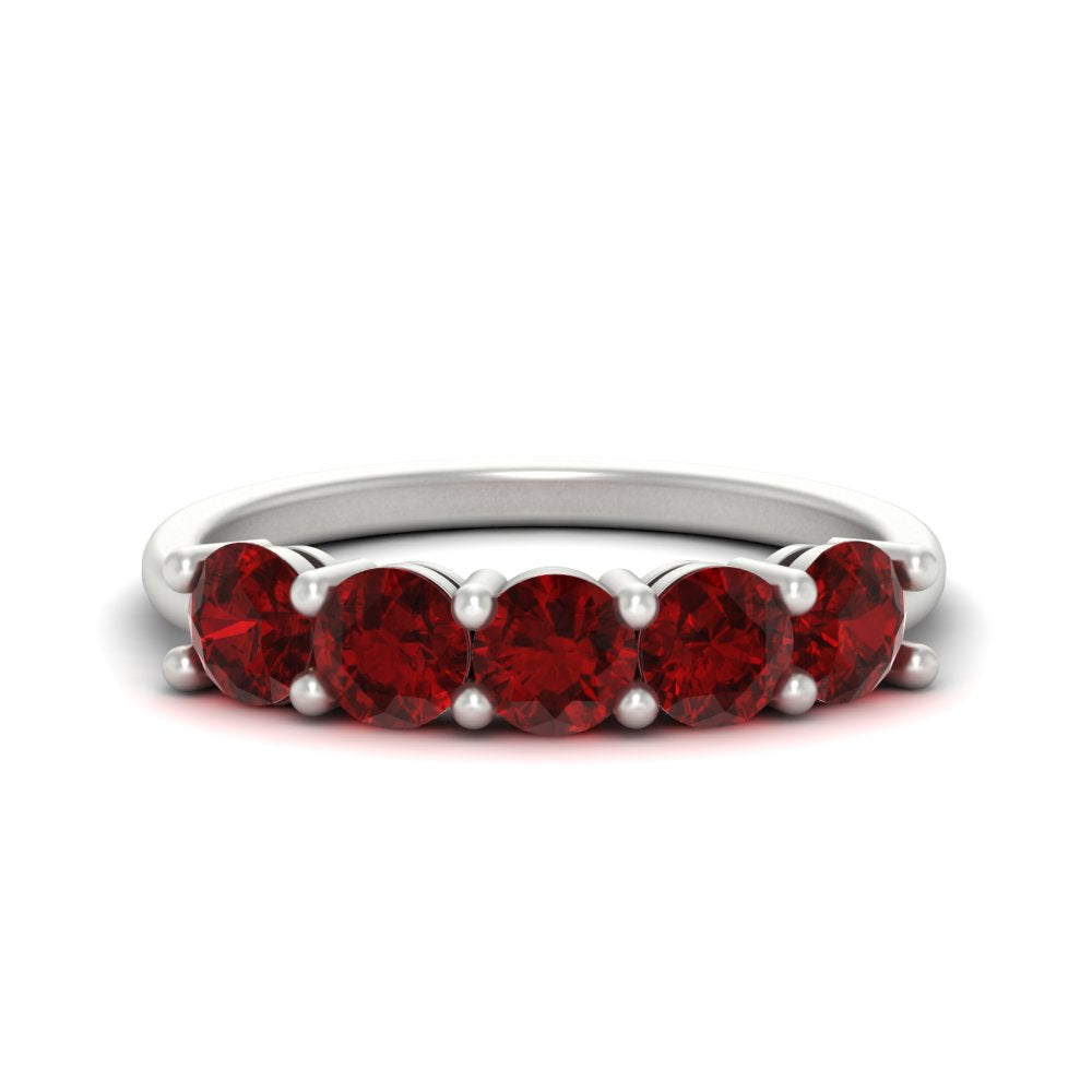 round-cut-5-stone-ruby-wedding-ring-2-carat-in-white-gold-FDENS141ROBGRUDR-2.00CT-NL-WG