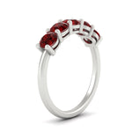 Load image into Gallery viewer, round-cut-5-stone-ruby-wedding-ring-2-carat-in-white-gold-FDENS141ROBGRUDRANGLE2-2.00CT-NL-WG

