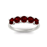 Load image into Gallery viewer, round-cut-5-stone-ruby-wedding-ring-2-carat-in-white-gold-FDENS141ROBGRUDRANGLE5-2.00CT-NL-WG
