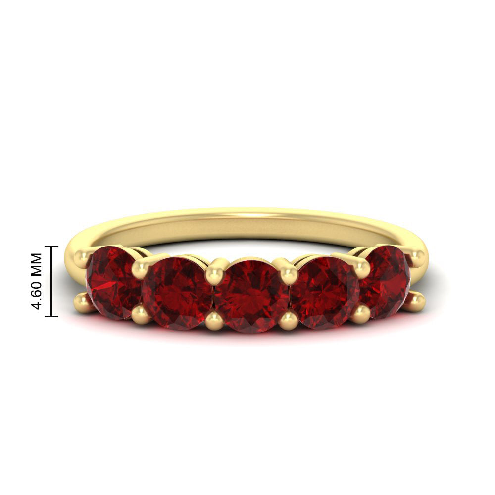 round-cut-5-stone-ruby-wedding-ring-2-carat-in-yellow-gold-FDENS141ROBGRUDR-2.00CT-NL-YG-HW