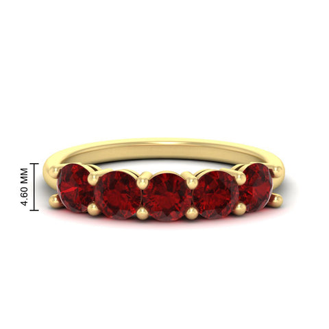 round-cut-5-stone-ruby-wedding-ring-2-carat-in-yellow-gold-FDENS141ROBGRUDR-2.00CT-NL-YG-HW