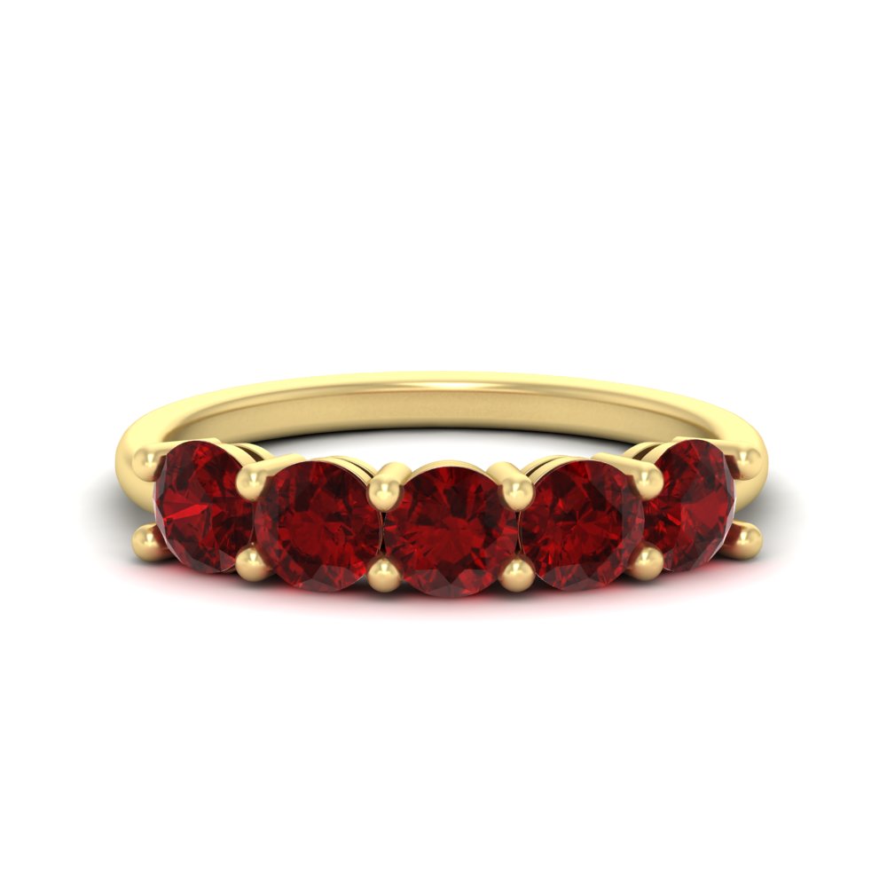 round-cut-5-stone-ruby-wedding-ring-2-carat-in-yellow-gold-FDENS141ROBGRUDR-2.00CT-NL-YG