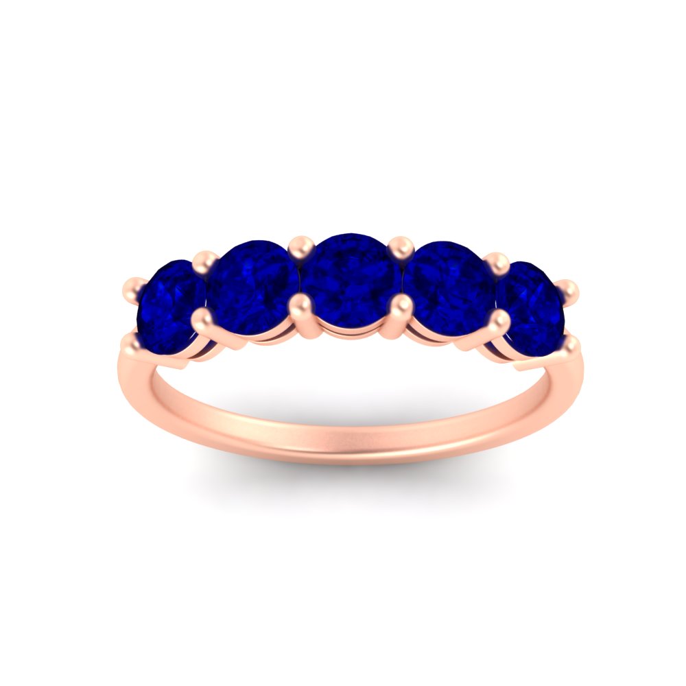 round-cut-5-stone-sapphire-wedding-ring-2-carat-in-rose-gold-FDENS141ROBGSABLANGLE5-2.00CT-NL-RG