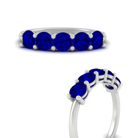 round-cut-5-stone-sapphire-wedding-ring-2-carat-in-white-gold-FDENS141ROBGSABLANGLE3-2.00CT-NL-WG