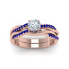 Load image into Gallery viewer, round-cut-Infinity-twist-diamond-matching-bridal-set-with-blue-sapphire-in-14K-rose-gold-FD8253ROGSABL-NL-RG