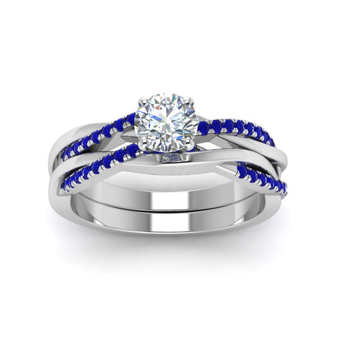 round-cut-Infinity-twist-diamond-matching-bridal-set-with-blue-sapphire-in-14K-white-gold-FD8253ROGSABL-NL-WG