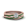 Load image into Gallery viewer, round-cut-Infinity-twist-diamond-matching-bridal-set-with-emerald-in-14K-rose-gold-FD8253ROGEMGR-NL-RG