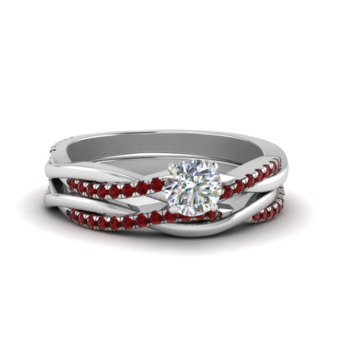 round-cut-Infinity-twist-diamond-matching-bridal-set-with-ruby-in-950-Platinum-FD8253ROGRUDR-NL-WG
