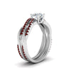 Load image into Gallery viewer, round-cut-Infinity-twist-diamond-matching-bridal-set-with-ruby-in-14K-white-gold-FD8253ROGRUDR-NL-WG