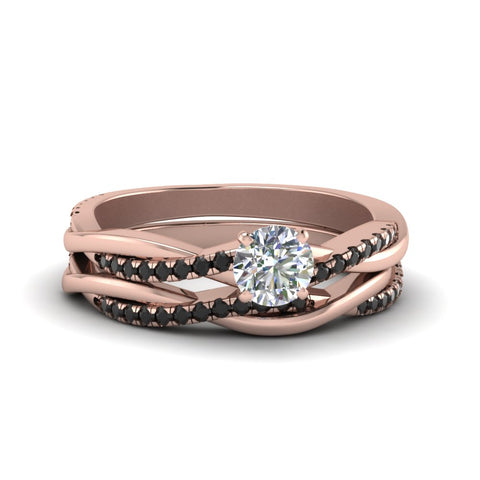 round-cut-Infinity-twist-matching-bridal-set-with-black-diamond-in-14K-rose-gold-FD8253ROGBLACK-NL-RG