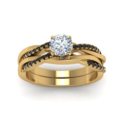 round-cut-Infinity-twist-matching-bridal-set-with-black-diamond-in-14K-yellow-gold-FD8253ROGBLACK-NL-YG