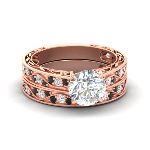 round-cut-antique-filigree-black-diamond-bridal-ring-set-in-rose-gold-fdens3543rogblacksleep-nl-rg.jpg