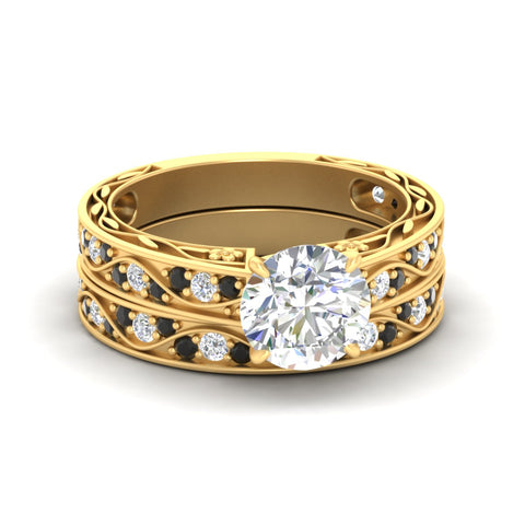 round-cut-antique-filigree-black-diamond-bridal-ring-set-in-yellow-gold-fdens3543rogblacksleep-nl-yg.jpg