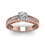 Load image into Gallery viewer, round-cut-antique-filigree-diamond-ring-in-14K-rose-gold-FDENS3543RORANGLE5-NL-RG_bde62716-e434-4d4f-b8d4-a700d8c40a3e
