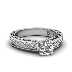 Antique Filigree Round Diamond Ring
