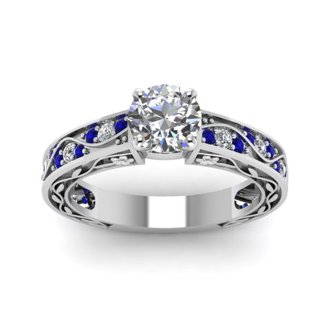 round-cut-antique-filigree-diamond-ring-with-blue-sapphire-in-18K-white-gold-FDENS3543RORGSABLANGLE5-NL-WG