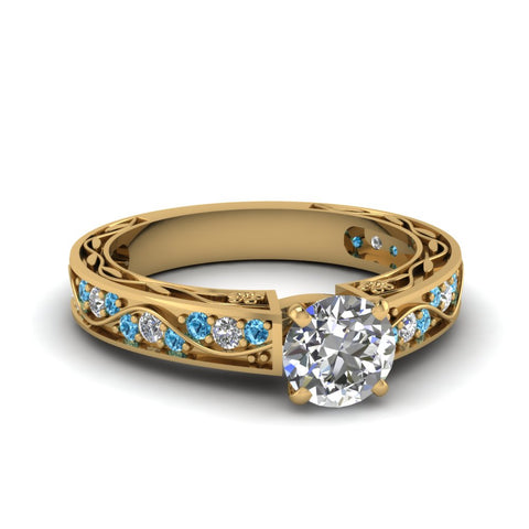 round-cut-antique-filigree-diamond-ring-with-ice-blue-topaz-in-14K-yellow-gold-FDENS3543RORGICBLTO-NL-YG