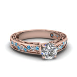 Load image into Gallery viewer, round-cut-antique-filigree-diamond-ring-with-ice-blue-topaz-in-18K-rose-gold-FDENS3543RORGICBLTO-NL-RG_b584666b-ba62-45c7-b641-95f84aea8b34
