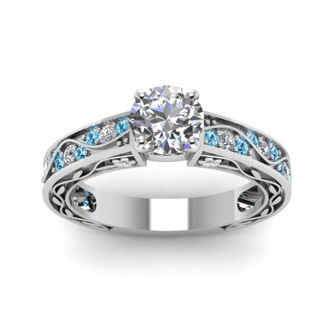 round-cut-antique-filigree-diamond-ring-with-ice-blue-topaz-in-18K-white-gold-FDENS3543RORGICBLTOANGLE5-NL-WG