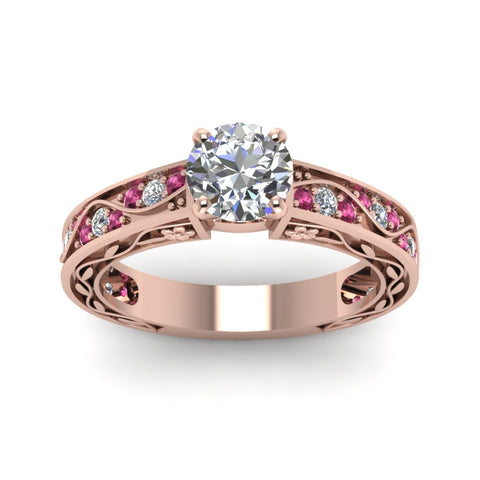 round-cut-antique-filigree-diamond-ring-with-pink-sapphire-in-18K-rose-gold-FDENS3543RORGSADRPIANGLE5-NL-RG