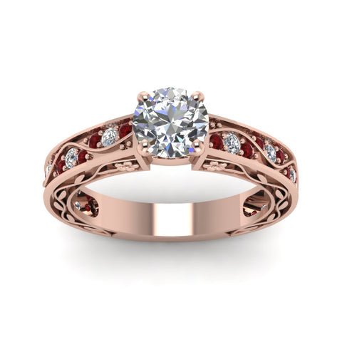round-cut-antique-filigree-diamond-ring-with-ruby-in-14K-rose-gold-FDENS3543RORGRUDRANGLE5-NL-RG