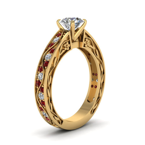 round-cut-antique-filigree-diamond-ring-with-ruby-in-14K-yellow-gold-FDENS3543RORGRUDRANGLE2-NL-YG