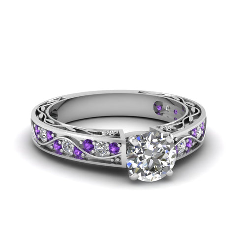 round-cut-antique-filigree-diamond-ring-with-violac-topaz-in-18K-white-gold-FDENS3543RORGVITO-NL-WG