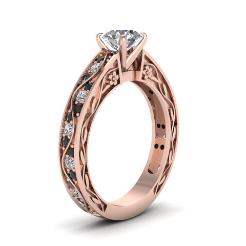 round-cut-antique-filigree-ring-with-black-diamond-in-14K-rose-gold-FDENS3543RORGBLACKANGLE2-NL-RG