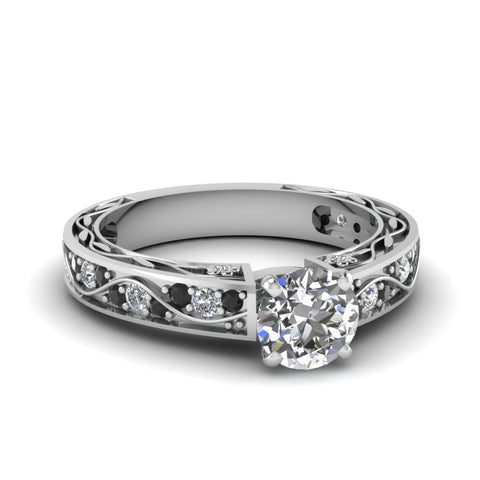 round-cut-antique-filigree-ring-with-black-diamond-in-14K-white-gold-FDENS3543RORGBLACK-NL-WG