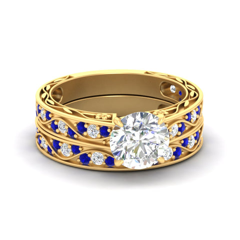 round-cut-antique-filigree-sapphire-bridal-ring-set-in-yellow-gold-fdens3543rogsablsleep-nl-yg.jpg