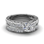 Load image into Gallery viewer, round-cut-antique-filigree-wedding-ring-set-in-white-gold-FDENS3543RO-NL-WG
