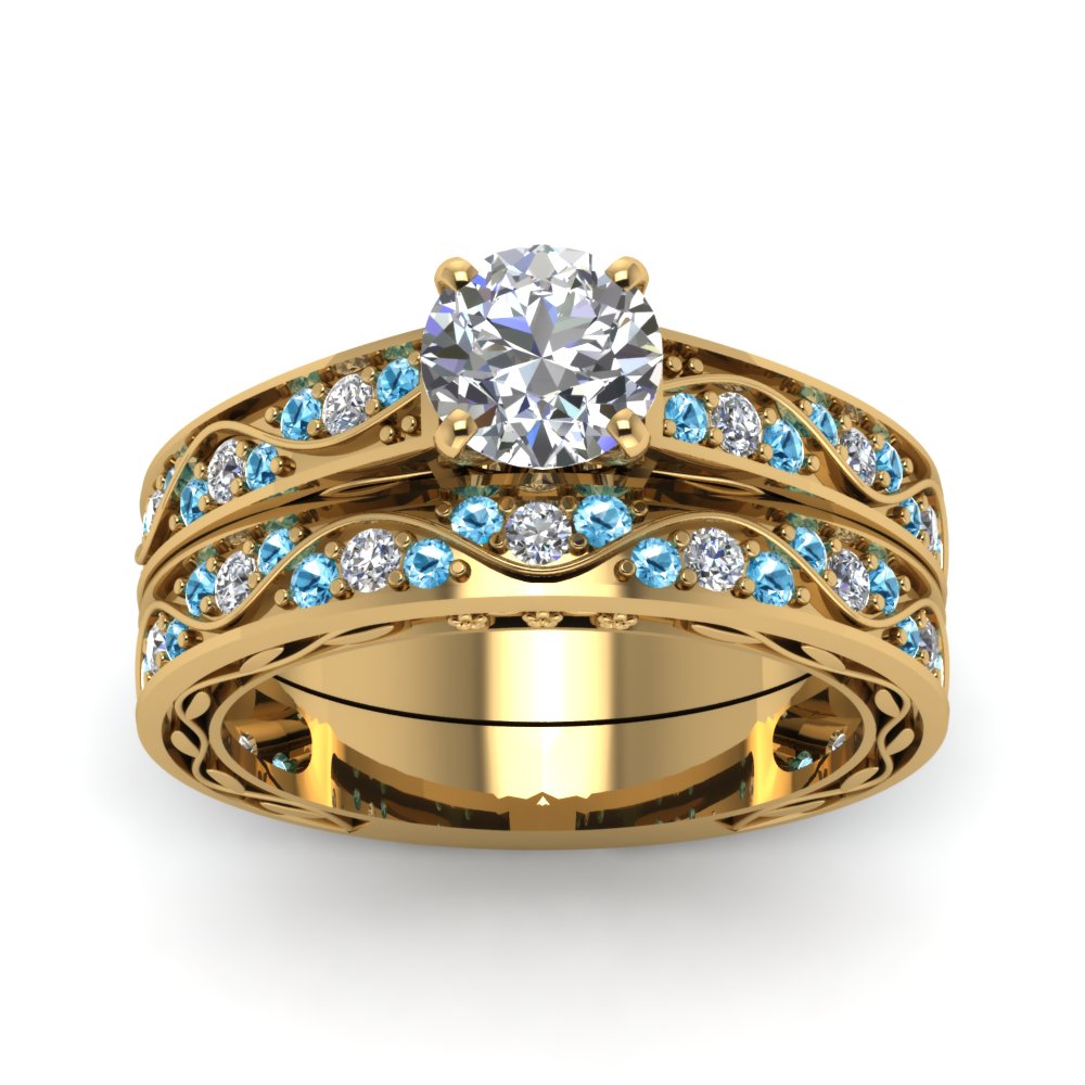 round-cut-antique-filigree-wedding-ring-set-with-ice-blue-topaz-in-yellow-gold-FDENS3543ROGICBLTOANGLE5-NL-YG
