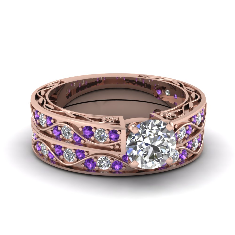 round-cut-antique-filigree-wedding-ring-set-with-purple-amethyst-in-rose-gold-FDENS3543ROGVITO-NL-RG