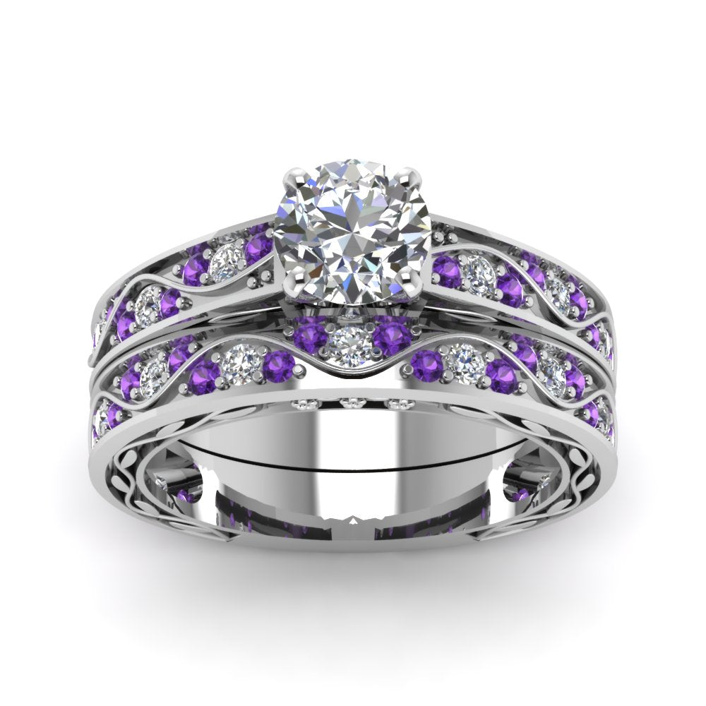 round-cut-antique-filigree-wedding-ring-set-with-purple-amethyst-in-white-gold-FDENS3543ROGVITOANGLE5-NL-WG