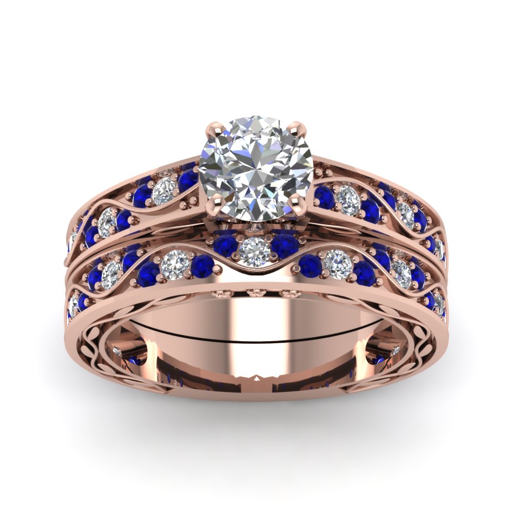 round-cut-antique-filigree-wedding-ring-set-with-sapphire-in-rose-gold-FDENS3543ROGSABLANGLE5-NL-RG