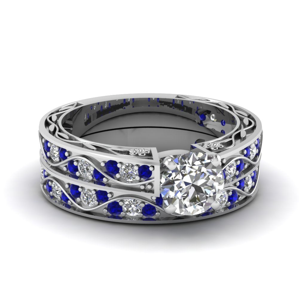 round-cut-antique-filigree-wedding-ring-set-with-sapphire-in-white-gold-FDENS3543ROGSABL-NL-WG