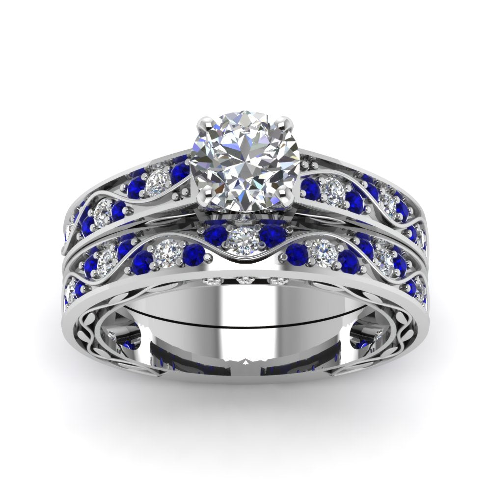 round-cut-antique-filigree-wedding-ring-set-with-sapphire-in-white-gold-FDENS3543ROGSABLANGLE5-NL-WG