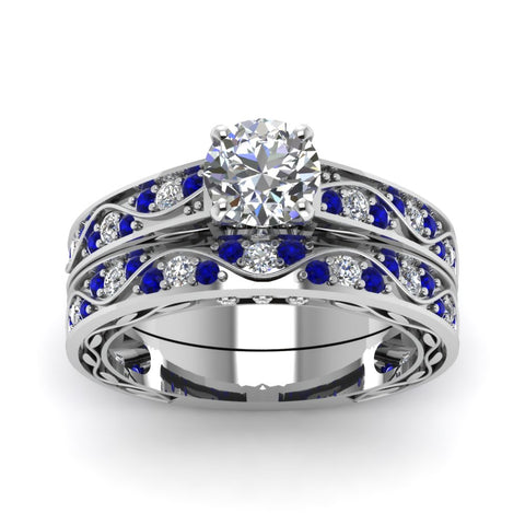 round-cut-antique-filigree-wedding-ring-set-with-sapphire-in-white-gold-FDENS3543ROGSABLANGLE5-NL-WG