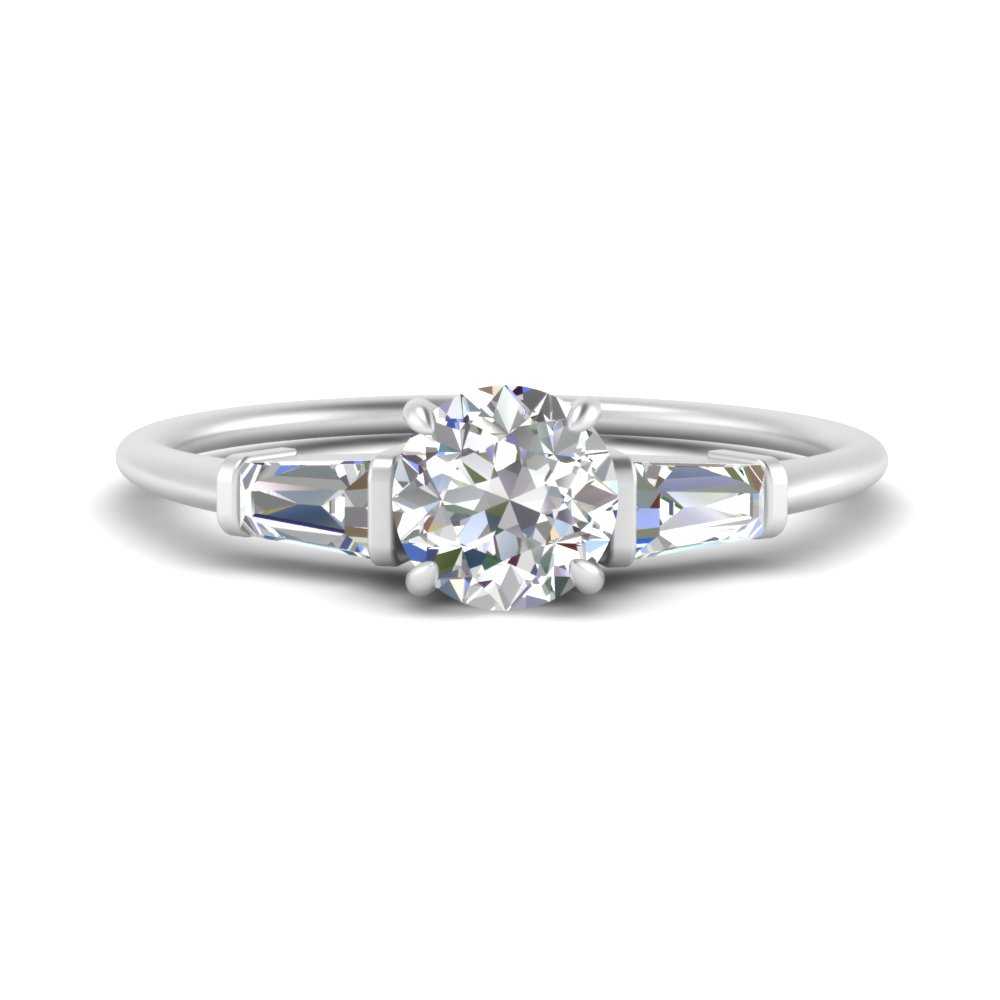 Tapered Baguette Round Diamond Engagement Ring