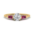 Thumbnail 21 - round-cut-bar-baguette-3-stone-pink-sapphire-engagement-ring-in-yellow-gold-FDENS100RORGSADRPI-NL-YG
