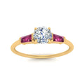 Thumbnail 22 - round-cut-bar-baguette-3-stone-pink-sapphire-engagement-ring-in-yellow-gold-FDENS100RORGSADRPIANGLE5-NL-YG