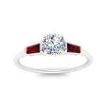 Load image into Gallery viewer, round-cut-bar-baguette-3-stone-ruby-engagement-ring-in-FDENS100RORGRUDR-NL-WG