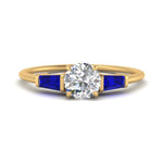 Load image into Gallery viewer, round-cut-bar-baguette-3-stone-sapphire-engagement-ring-in-FDENS100RORGSABL-NL-YG
