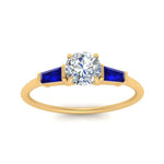 Load image into Gallery viewer, round-cut-bar-baguette-3-stone-sapphire-engagement-ring-in-FDENS100RORGSABL-NL-YG