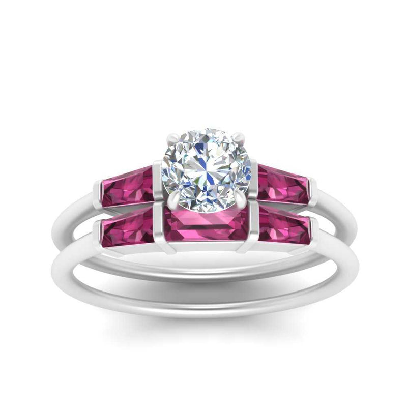 round-cut-bar-set-pink-sapphire-ring-with-matching-3-baguette-wedding-band-in-white-gold-FDENS100ROGSADRPIANGLE5-NL-WG